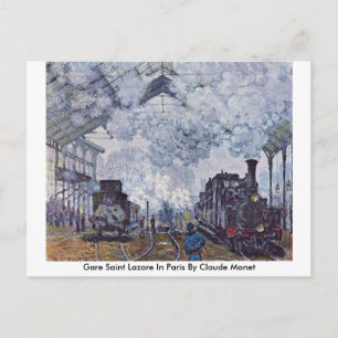 Postal Gare Saint Lazare En París Por Claude Monet