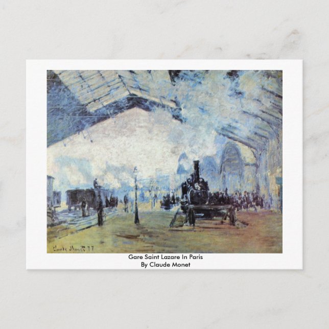 Postal Gare Saint Lazare En París Por Claude Monet (Anverso)