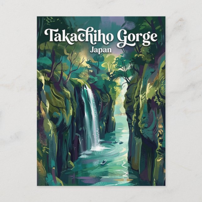 Postal Garganta de Takachiho Japón (Anverso)
