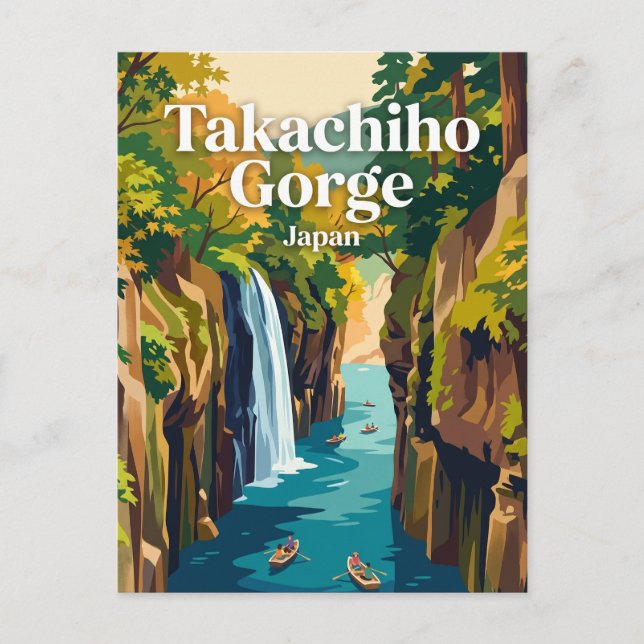 Postal Garganta de Takachiho Japón (Anverso)