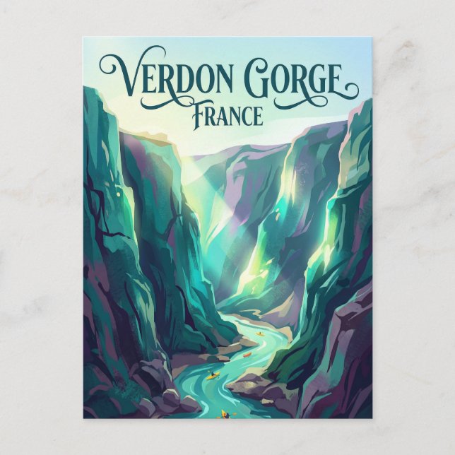 Postal Garganta de Verdon Francia (Anverso)