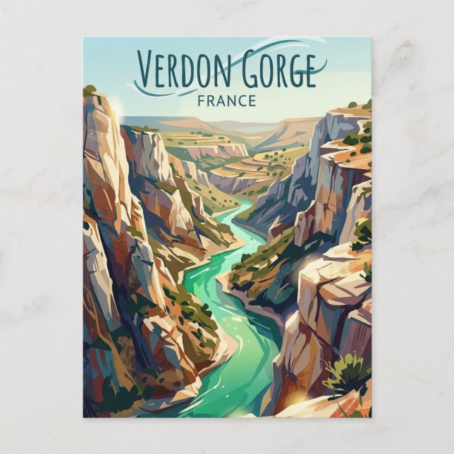 Postal Garganta de Verdon Francia (Anverso)