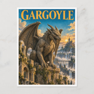 Postal Gárgola, Monstruo de Fantasía Gótica