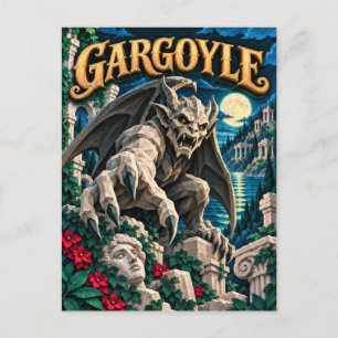 Postal Gárgola, Monstruo de Papel Recortado