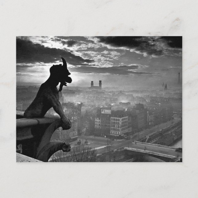 Postal Gargoyle 1920 de París (Anverso)