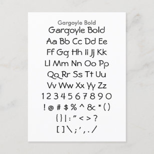 Postal Gargoyle Bold - Hoja de ejemplo de tipos de letra 