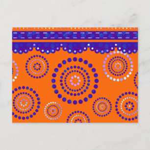 Postal Garland ARTdeco azul violeta + tu color de fondo