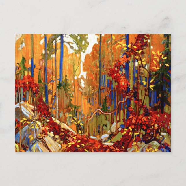 Postal Garland del otoño, arte fino de Tom Thomson (Anverso)