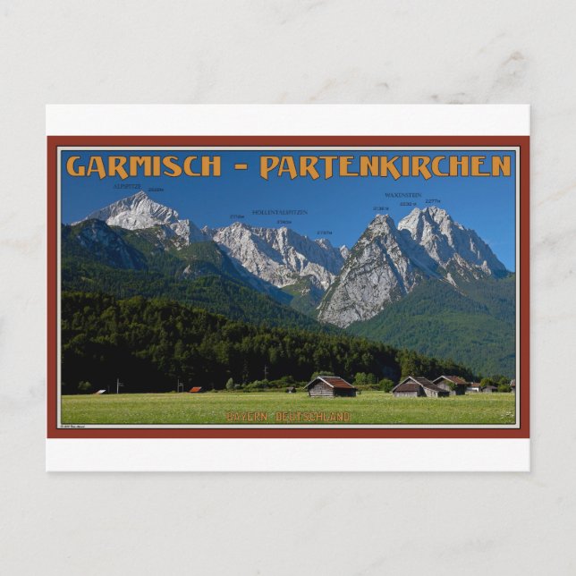 Postal Garmisch - El Zugspitze y el Alpspitze (Anverso)