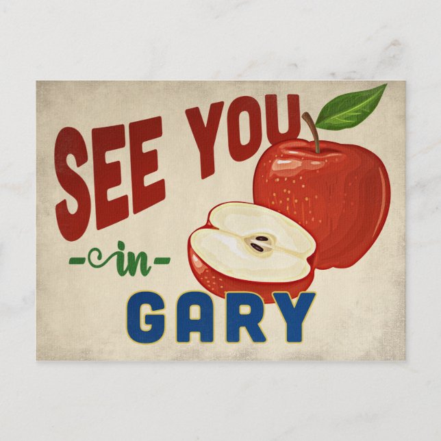 Postal Gary Indiana Apple - Viajes de época (Anverso)