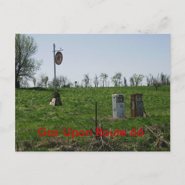 Postal Gas hacia arriba en la ruta 66 (Anverso)