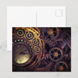Postal Gases de reloj de Steampunk Time