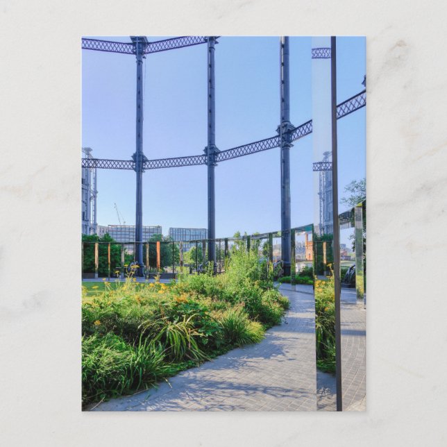 Postal Gasholder Park, Kings Cross, London UK Postcard (Anverso)