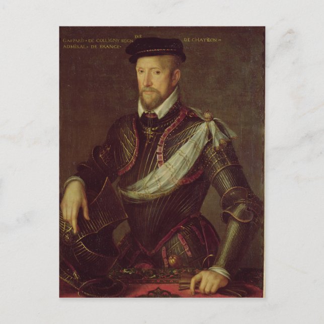 Postal Gaspard II de Coligny Admiral de Francia (Anverso)