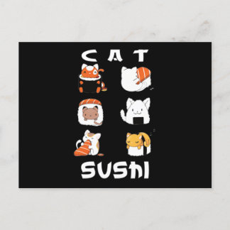 Postal Gastronomía japonesa de sushi lindo