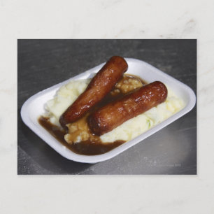 Postal Gastronomía rápida irlandesa servida en un poliest