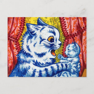 Postal Gata y sus gatitos