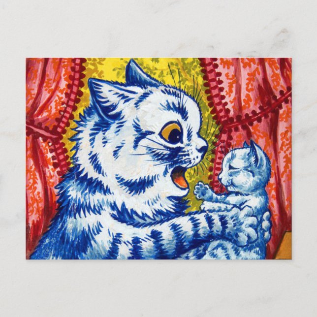 Postal Gata y sus gatitos (Anverso)