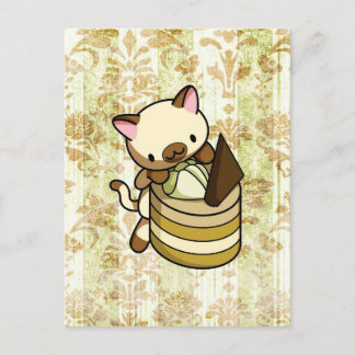 Postal Gatita de canela y manzana