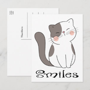 Postal Gatito Adorable Pensando En Ti Te Extraña Hola Gat