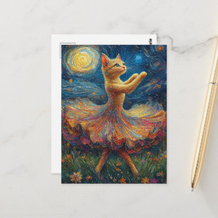 Postal Gatito Bailarina Adorable