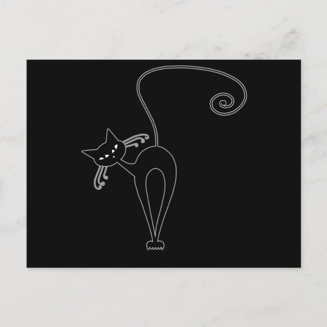 Postal Gatito banal negro 3 (Anverso)
