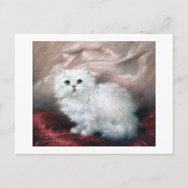 Postal Gatito blanco, Carl Kahler (Anverso)