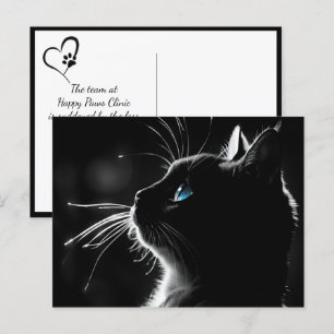 Postal Gatito con brillo de luz trasera Simpatía por pérd