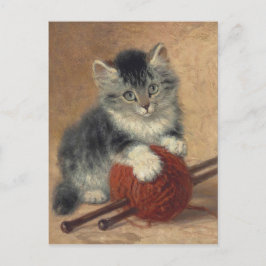 Postal Gatito con una bola de lana CC0194 Ronner-Knip