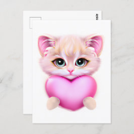 Postal Gatito de bebé rosado