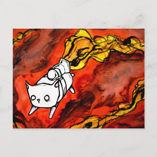 Postal gatito de guisante con mochila (Anverso)