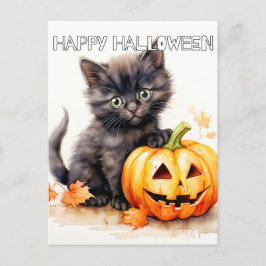 Postal Gatito de Halloween súper lindo