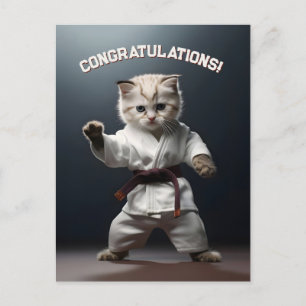 Postal Gatito de Karate