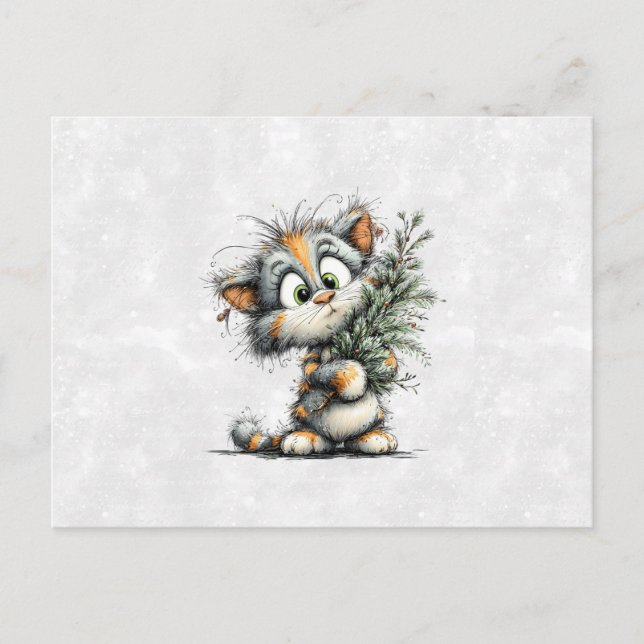 Postal Gatito de Navidad (Anverso)