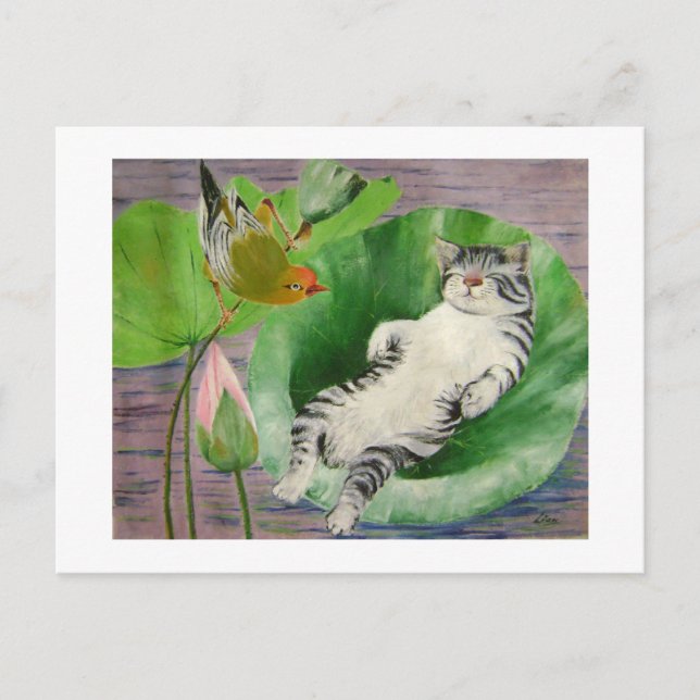 Postal gatito dormido (Anverso)