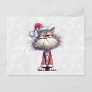 Postal Gatito gruñón de Navidad