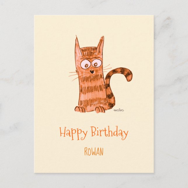 Postal Gatito juguetón (Anverso)