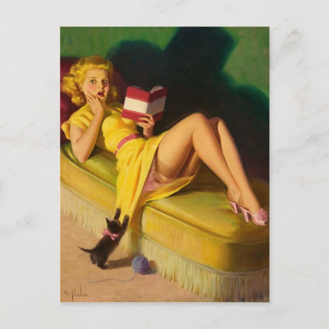 Postal Gatito juguetón (Anverso)