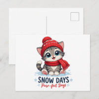 Gatito Lindo de Invierno Días de Nieve