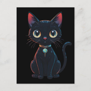 Postal Gatito negro poco espeluznante