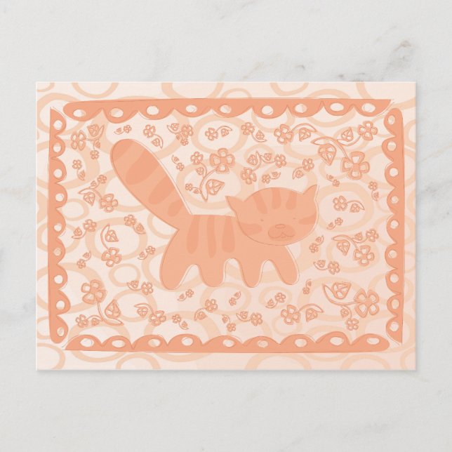 Postal Gatito Rojo1 (Anverso)