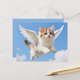 Postal Gatito Volador Adorable