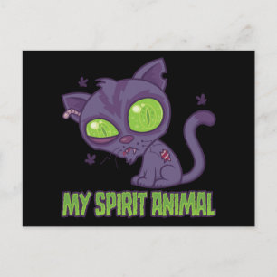 Postal Gatito Zombie es mi Animal Espiritual