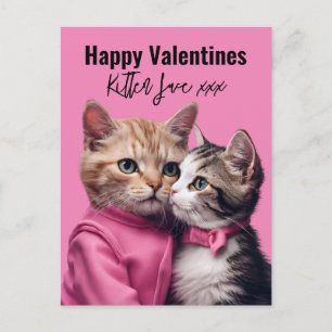 Postal Gatitos adoran a amante de los gatos de San Valent