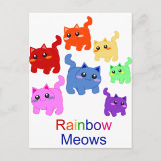 Postal ¡Gatitos arcoiris!