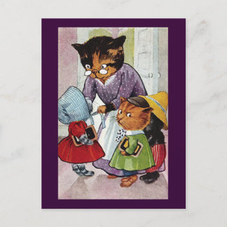 Postal Gatitos listos para la escuela