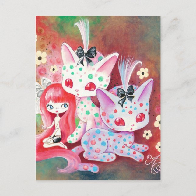 Postal Gatitos manchados (Anverso)