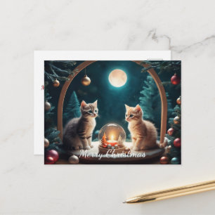 Postal Gatitos Navideños Encantadores con Decoración Fest
