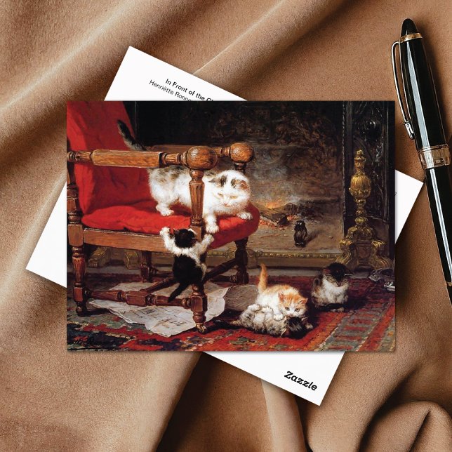 Postal Gatitos por la chimenea Henriëtte Ronner-Knip (Subido por el creador)