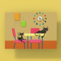 Gatitos Retro Lindos Gatos Mitad de Siglo Cocina G